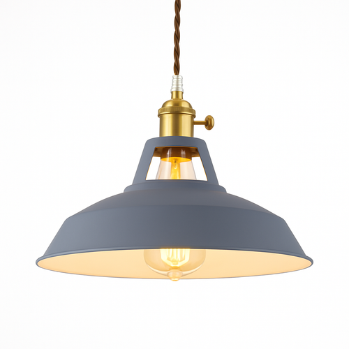 Coloured metal LED pendant light loft - vue 7 sur 11