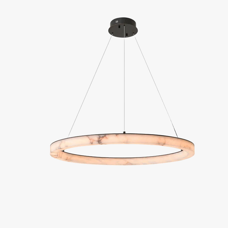 Round genuine marble LED chandelier