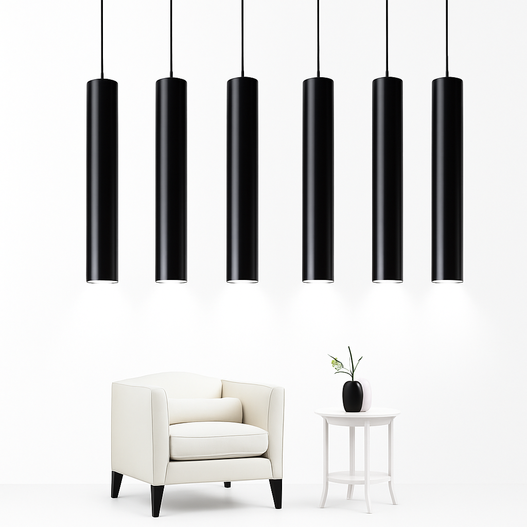 Led tube cylinder pendant light