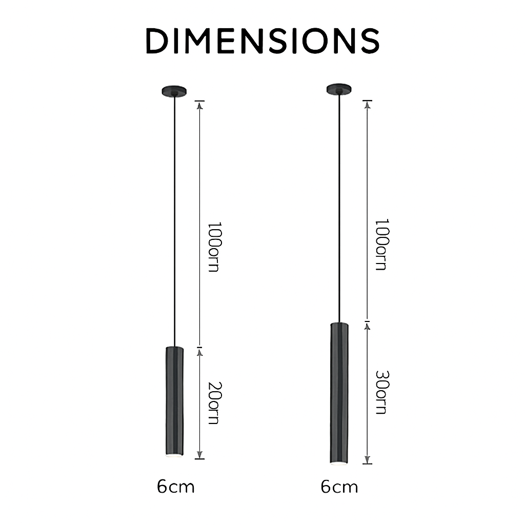 Led tube cylinder pendant light - vue 7 sur 7