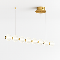 Minimalist LED pendant light with adjustable acrylic ball