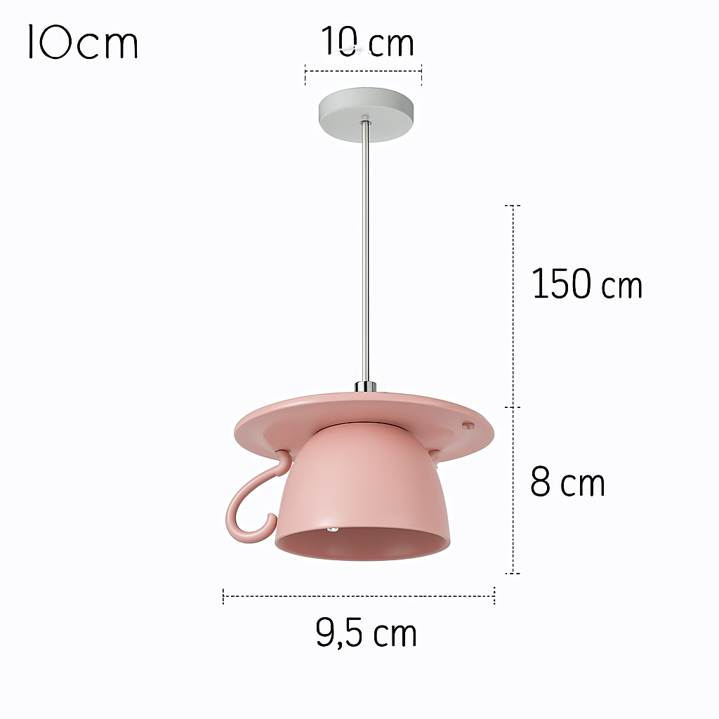 Modern LED pendant light in the shape of a tipped coffee cup - vue 15 sur 24