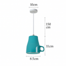 Modern LED pendant light in the shape of a tipped coffee cup