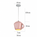 Modern LED pendant light in the shape of a tipped coffee cup