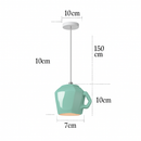 Modern LED pendant light in the shape of a tipped coffee cup