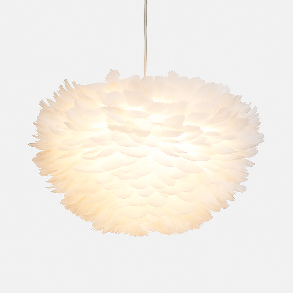 Modern white floral LED pendant light