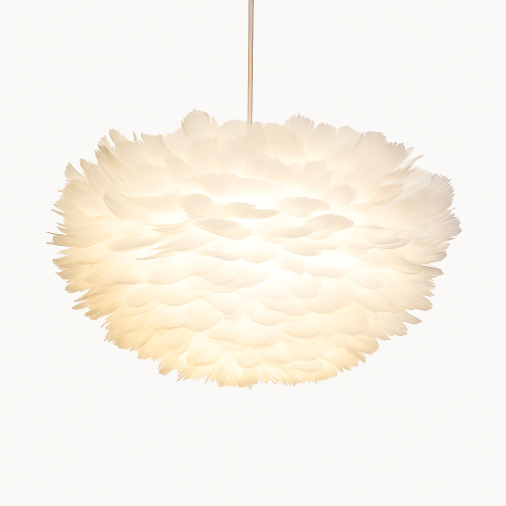 Modern white floral LED pendant light - vue 5 sur 5