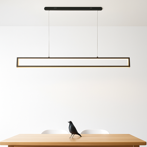 Modern LED rectangular pendant light for indoor lighting - vue 2 sur 8