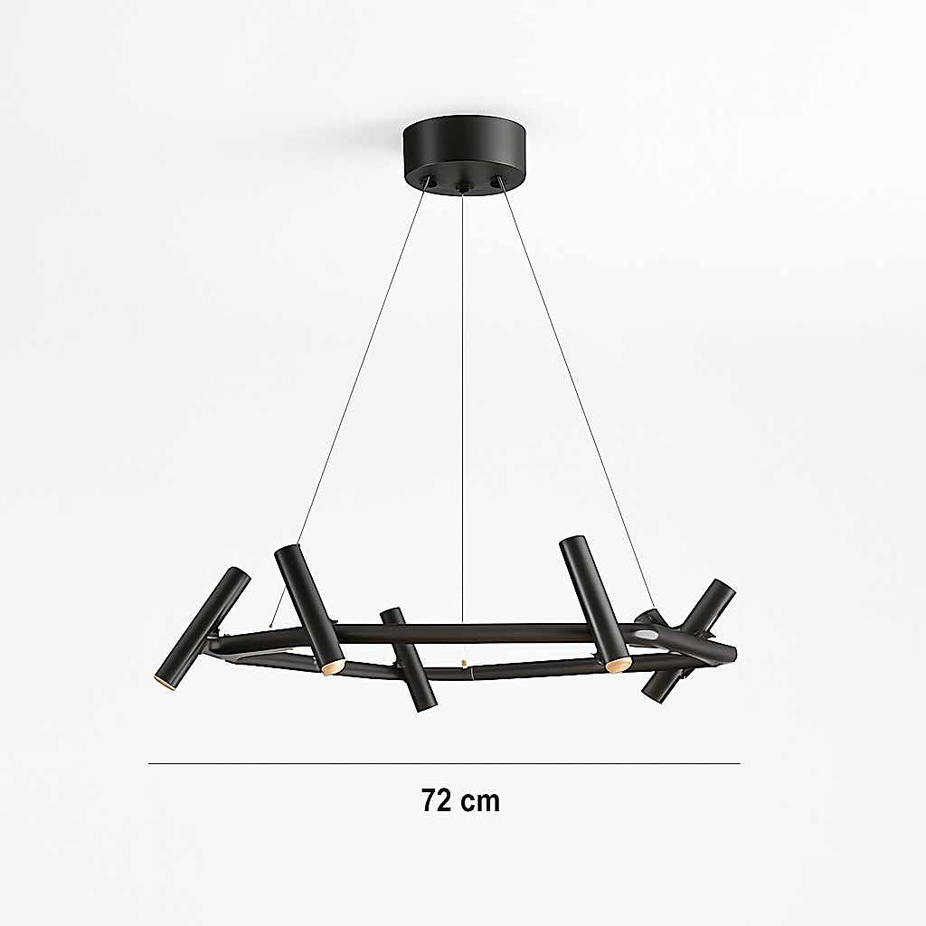 Nordic black metal rotatable LED pendant light for interiors
