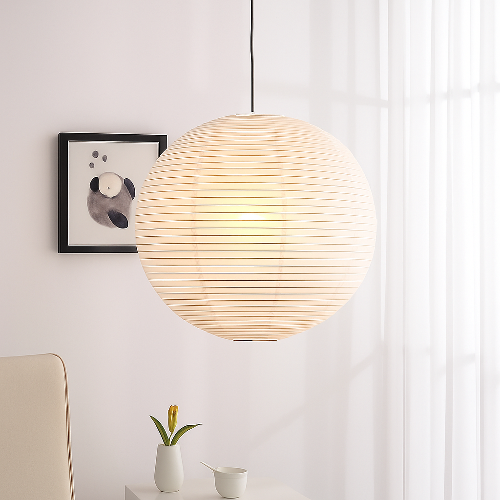 Japanese paper LED sphere pendant light