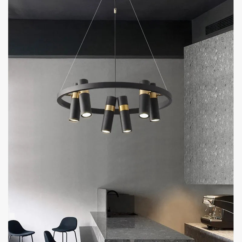 Modern rotatable wrought iron LED chandelier