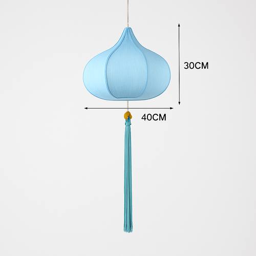 Chinese style fabric LED pendant light - vue 12 sur 18