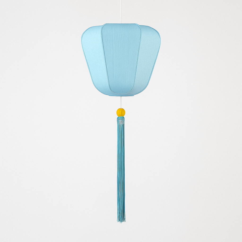 Chinese style fabric LED pendant light - vue 9 sur 18