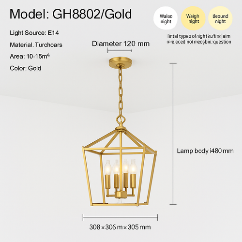Vintage loft iron birdcage pendant light modern - vue 12 sur 16