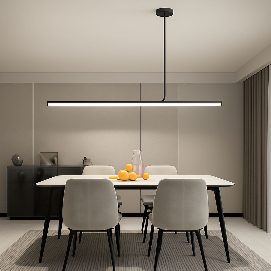 Long pendant light for modern minimalist bar