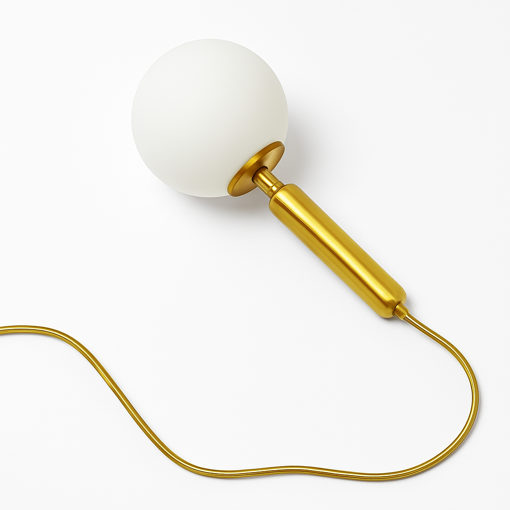Luxurious pendant lamp with gold ball lampshade