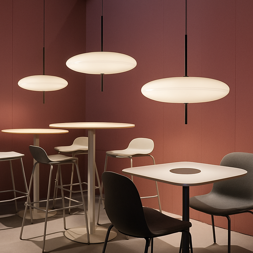 Modern pendant light with flying saucer design - vue 6 sur 10