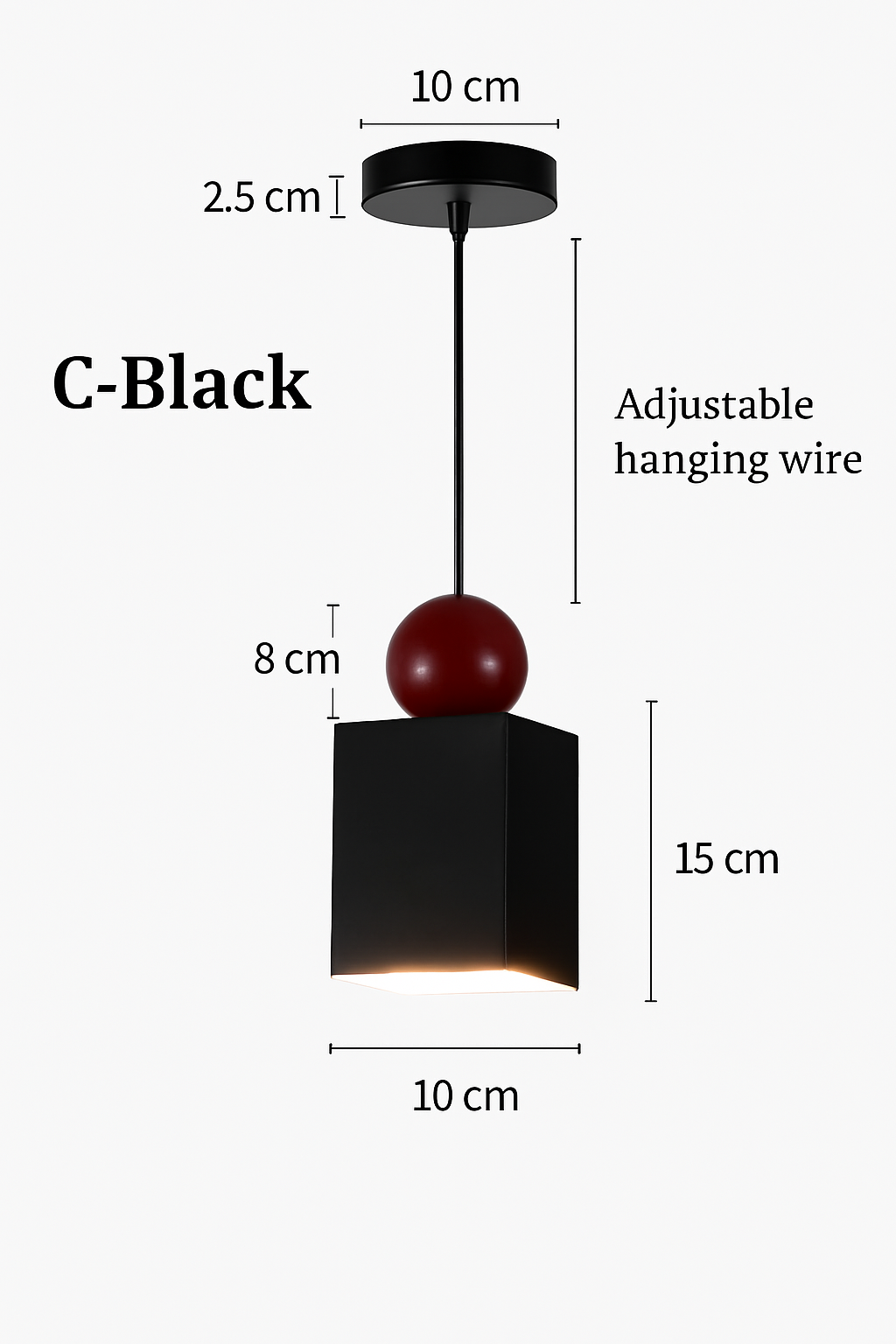 Modern pendant light with long cable for interior decor - vue 11 sur 15