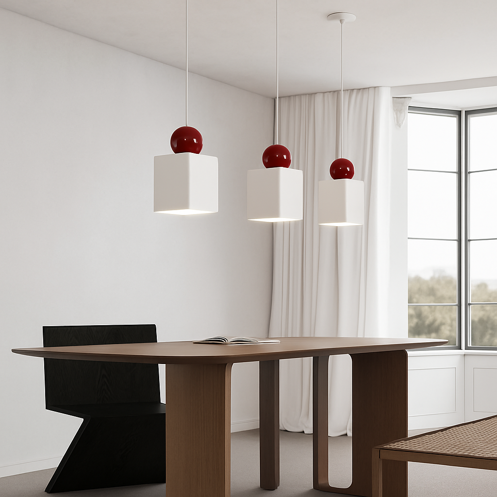 Modern pendant light with long cable for interior decor - vue 4 sur 15
