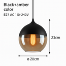 Modern glass and metal loft pendant light