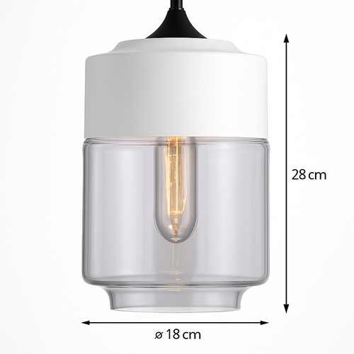 Modern glass and metal loft pendant light - vue 10 sur 21