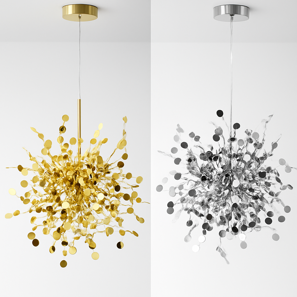 Modern stainless steel pendant light for hotel loft - vue 4 sur 14