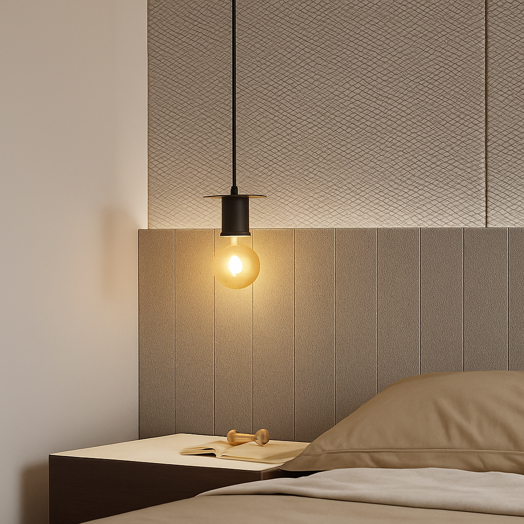 Modern wooden pendant light for bar