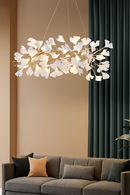 Modern pendant lamp with acrylic leaves and adjustable cord