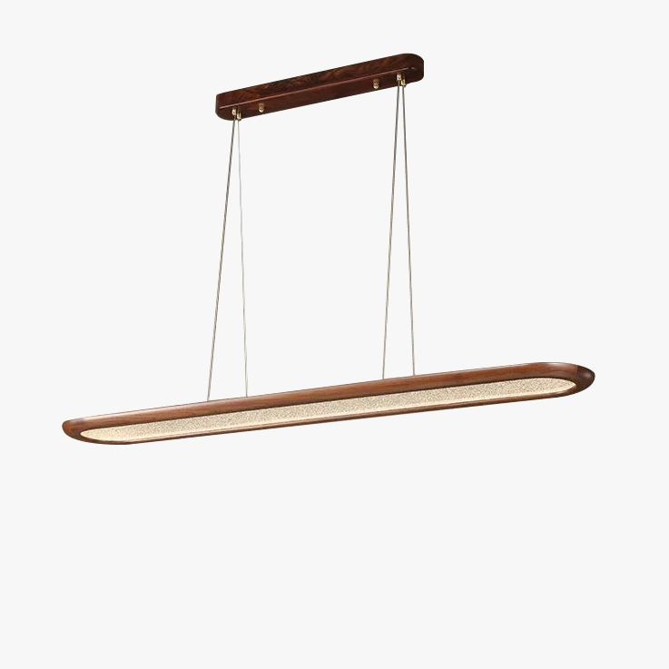 Modern walnut pendant light with decorative LED for bar