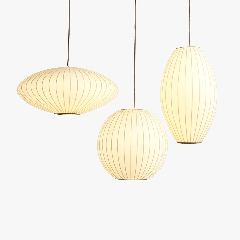 Modern paper pendant light japanese silk style
