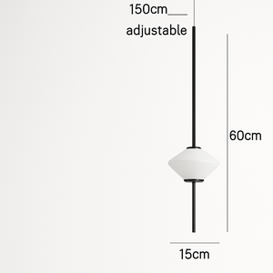 Modern glass pendant light with adjustable metal wire