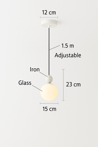Modern glass pendant light for counter, café, bar lighting
