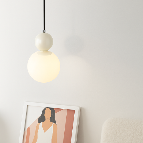 Modern glass pendant light for counter, café, bar lighting - vue 6 sur 11