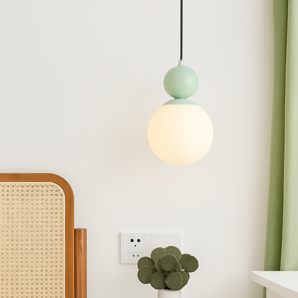 Modern glass pendant light for counter, café, bar lighting - vue 6 sur 11