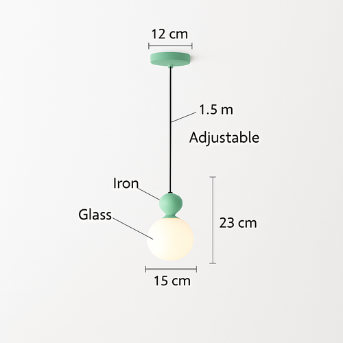 Modern glass pendant light for counter, café, bar lighting - vue 8 sur 11