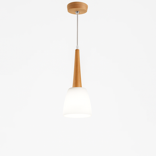 Modern wood pendant light gzmj with LED holder - vue 11 sur 10