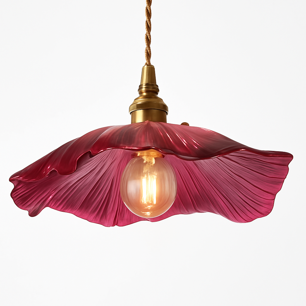 Modern glass flower pendant light for home decor, living room, bedroom, bedside, indoor shop lighting