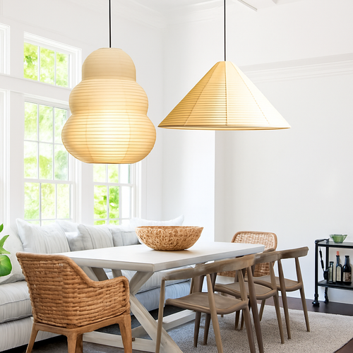 Noguchi rice paper pendant lamp modern style - vue 5 sur 8
