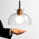 Nordic pendant light with clear glass shade