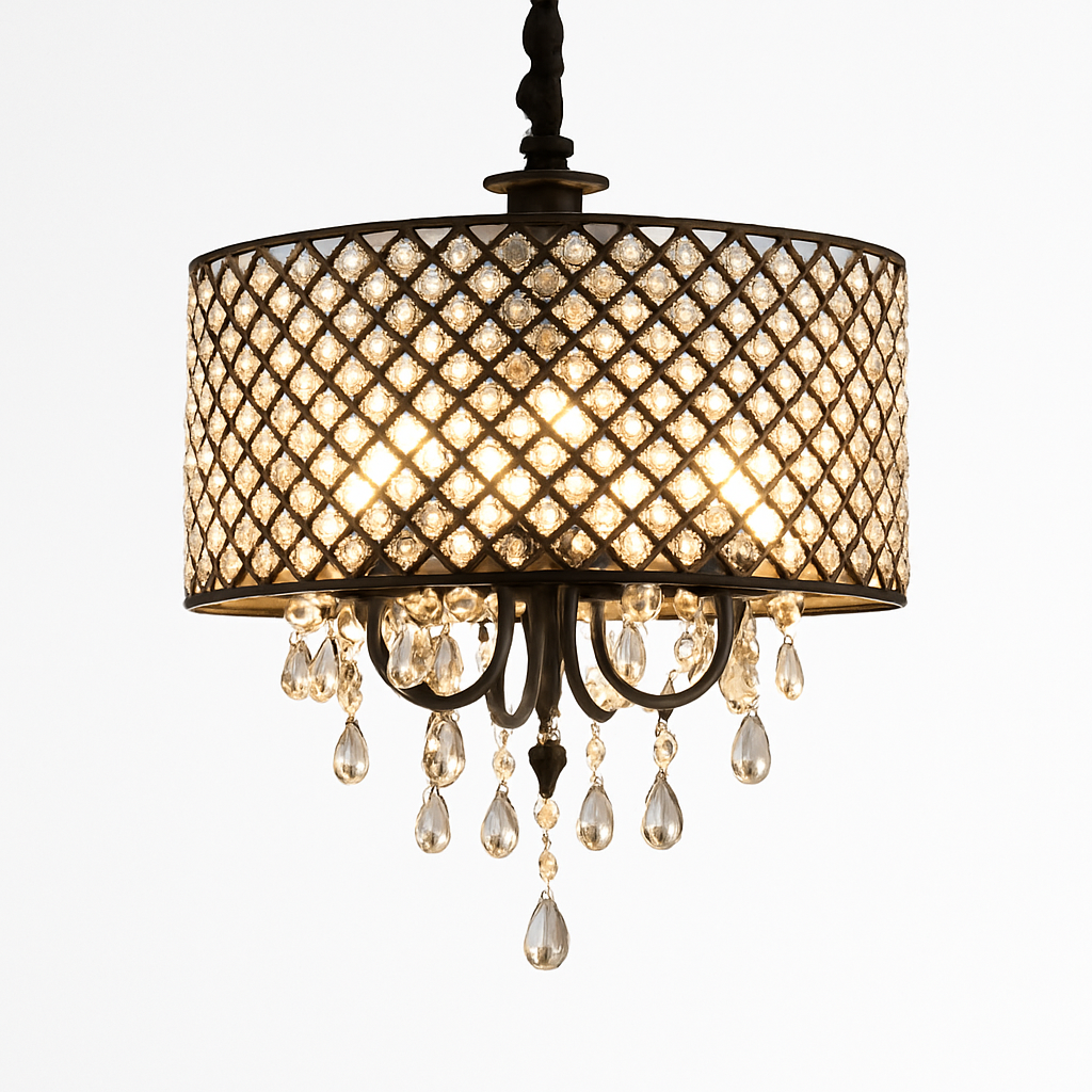 Retro crystal pendant light for elegant decorative lighting - vue 5 sur 7