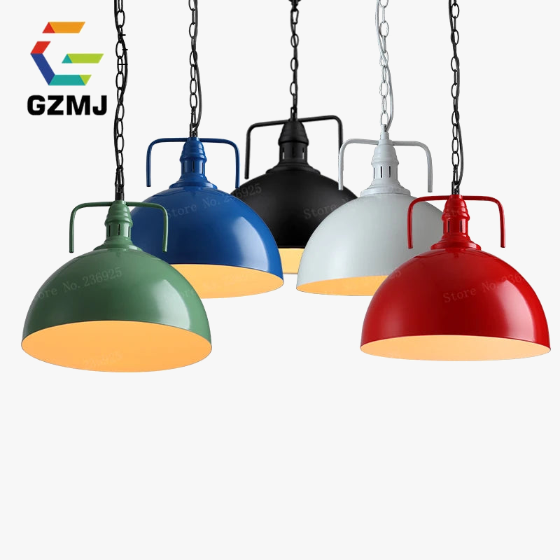 Loft style vintage industrial black LED pendant lamp
