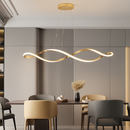 Modern LED pendant light chandelier for dining room, living room or bedroom, 92cm gold, chrome or black, remote/app control