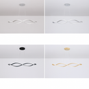 Modern LED pendant light chandelier for dining room, living room or bedroom, 92cm gold, chrome or black, remote/app control
