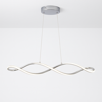 Modern LED pendant light chandelier for dining room, living room or bedroom, 92cm gold, chrome or black, remote/app control