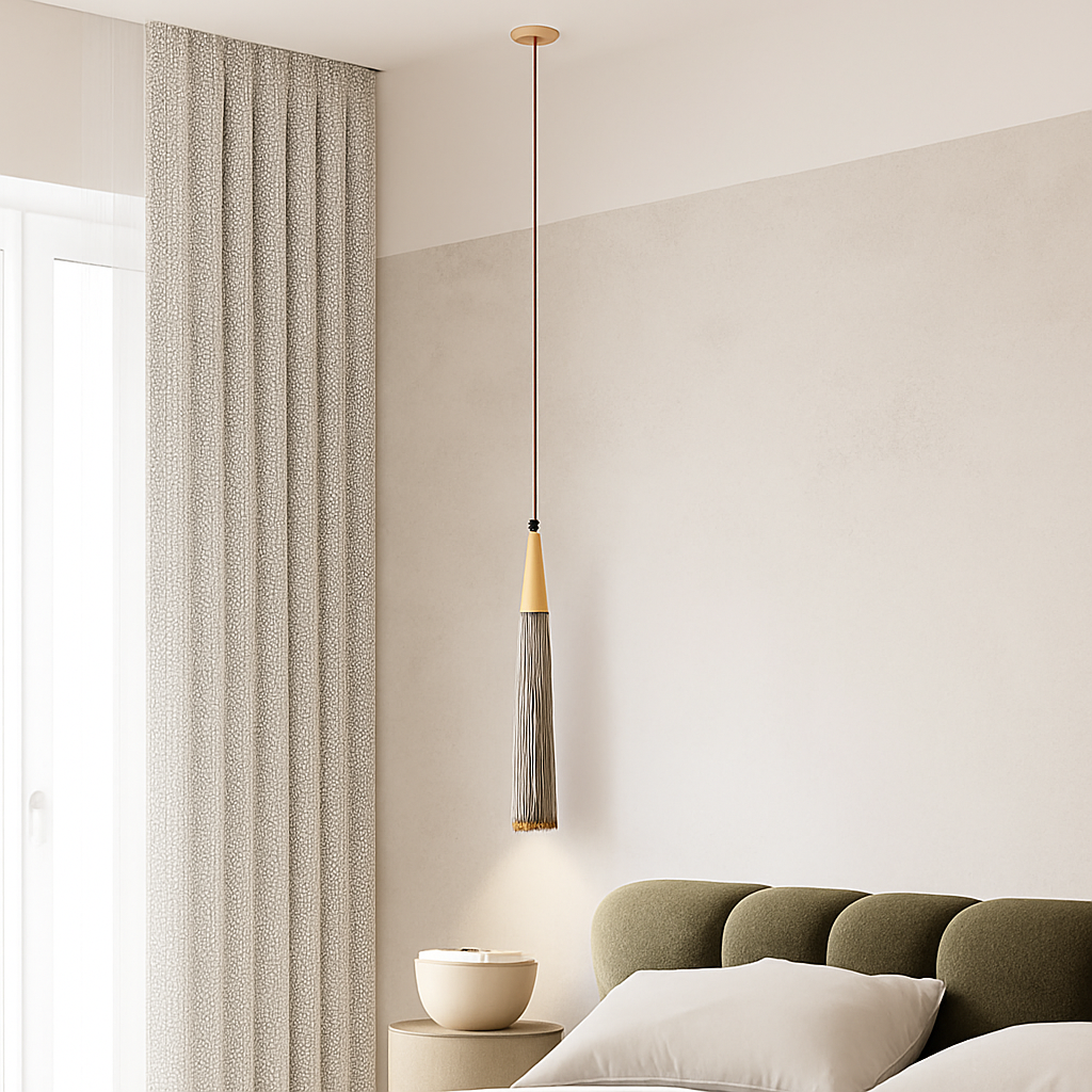 Wabi-sabi cement pendant light for bedroom, cream, bar, living room, TV background, home decor chandelier