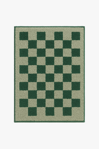 Soft microfibre checkered bath mat