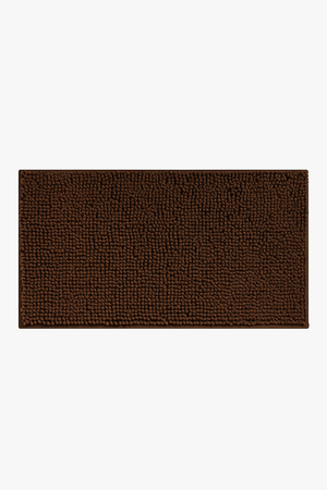 Absorbent chenille bath mat non-slip quick dry