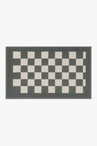 Soft checkered bath mat absorbent microfibre