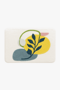 Soft absorbent non-slip microfibre leaf bath mat