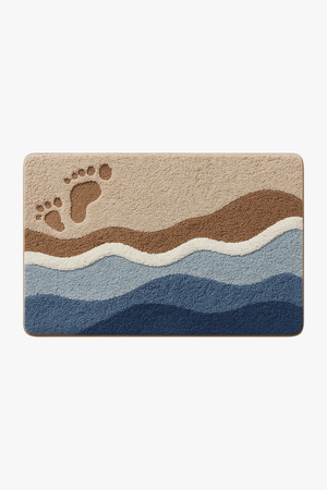 Modern wave-shaped absorbent non-slip microfibre bath mat